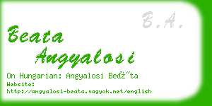 beata angyalosi business card